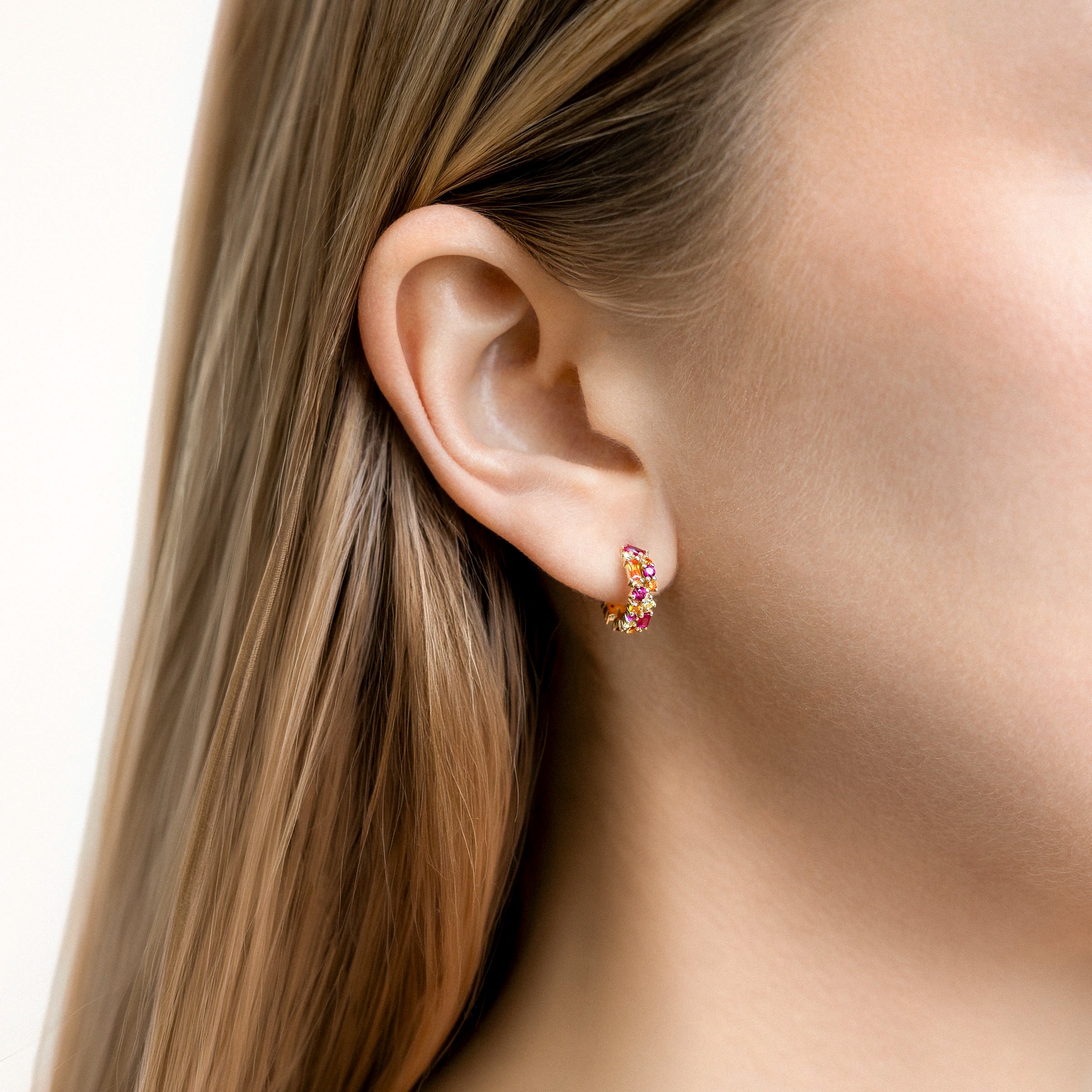 Boucles d'oreilles Ophélie Créoles Rosée