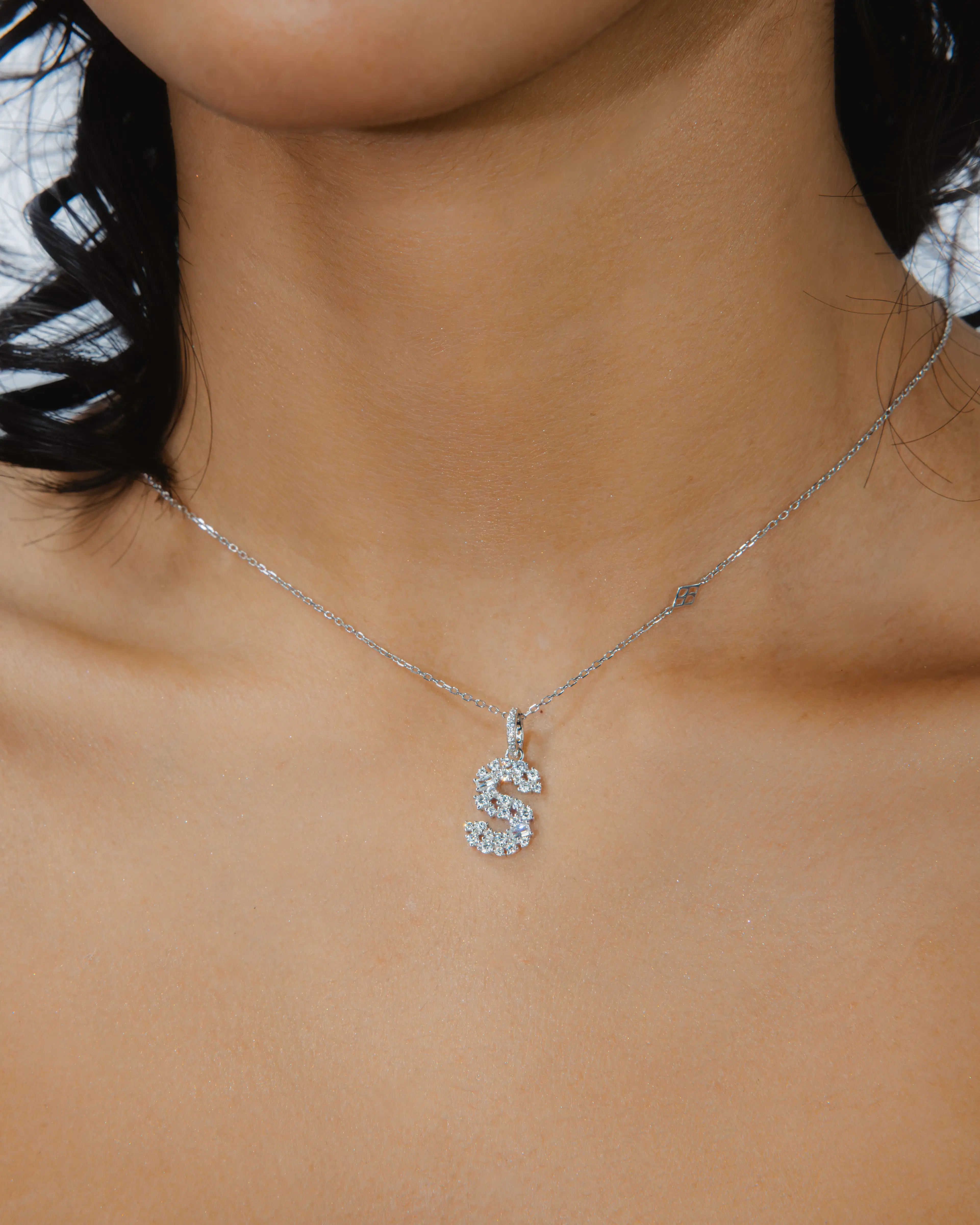 Lettre S or blanc 