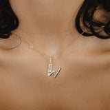 Lettre W or jaune 