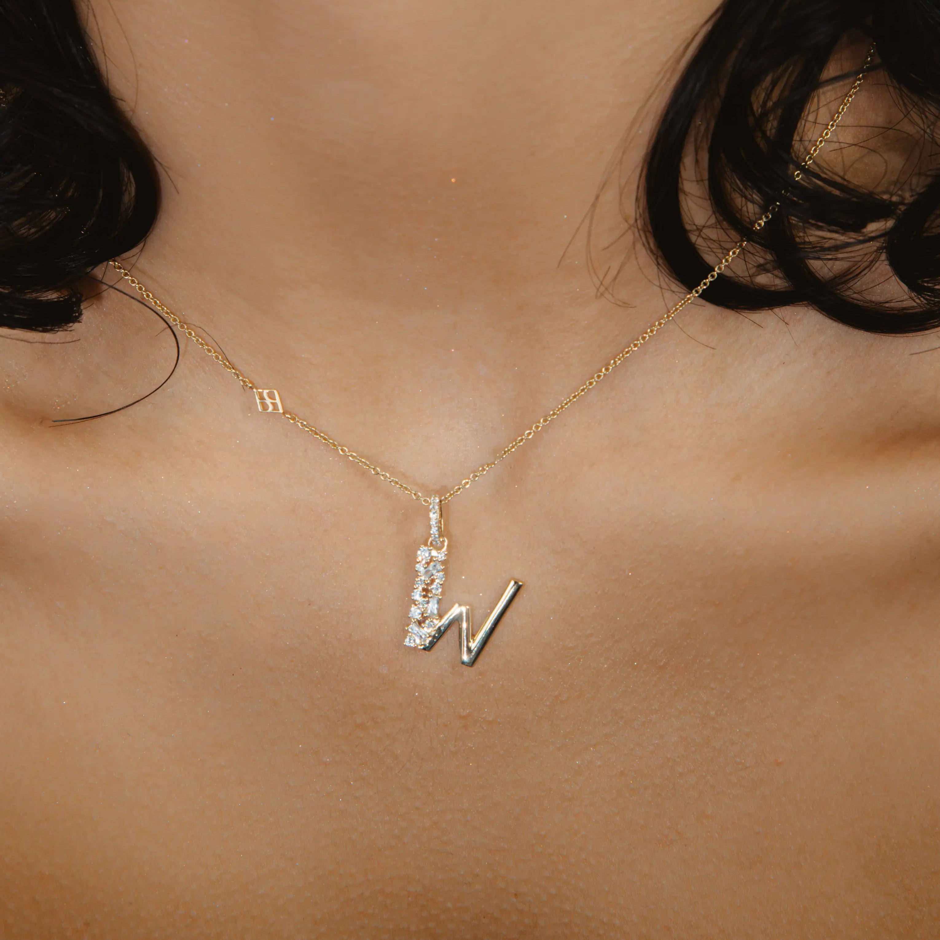 Lettre W or jaune 