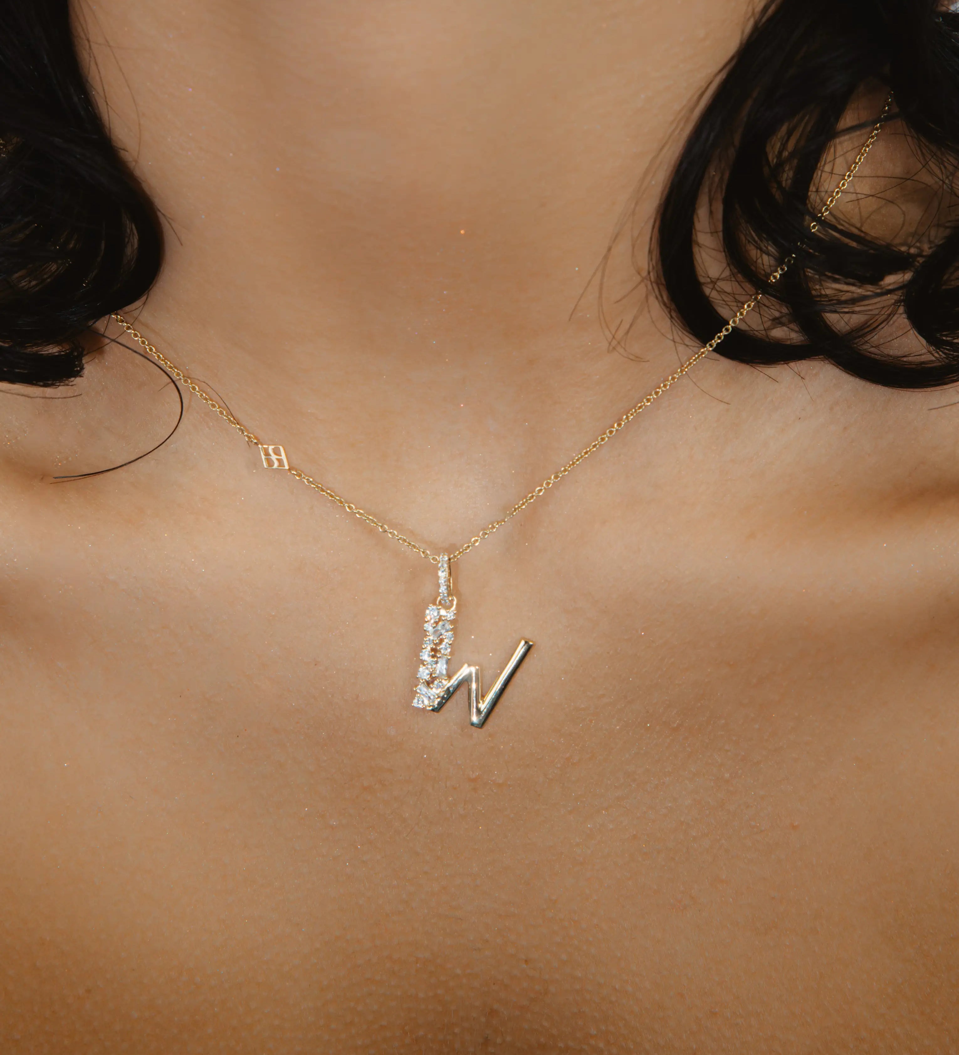 Lettre W or jaune 