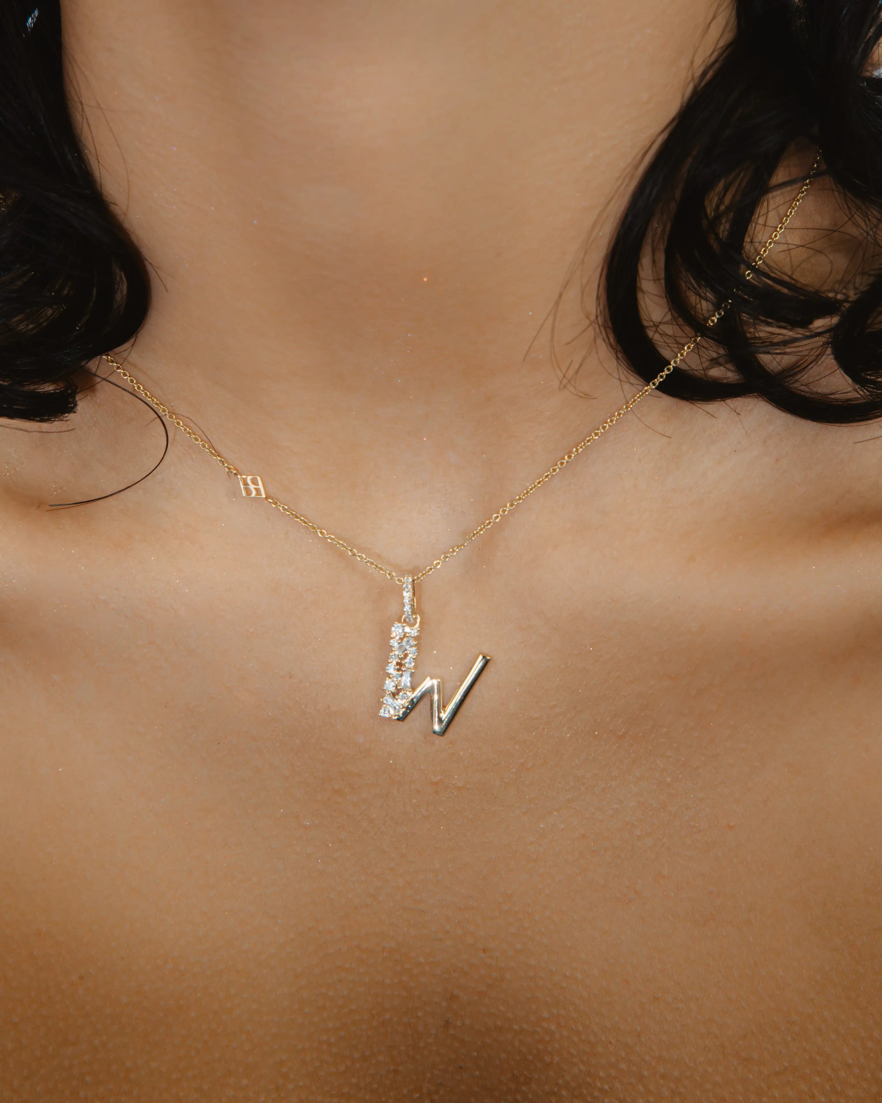 Lettre W or jaune 