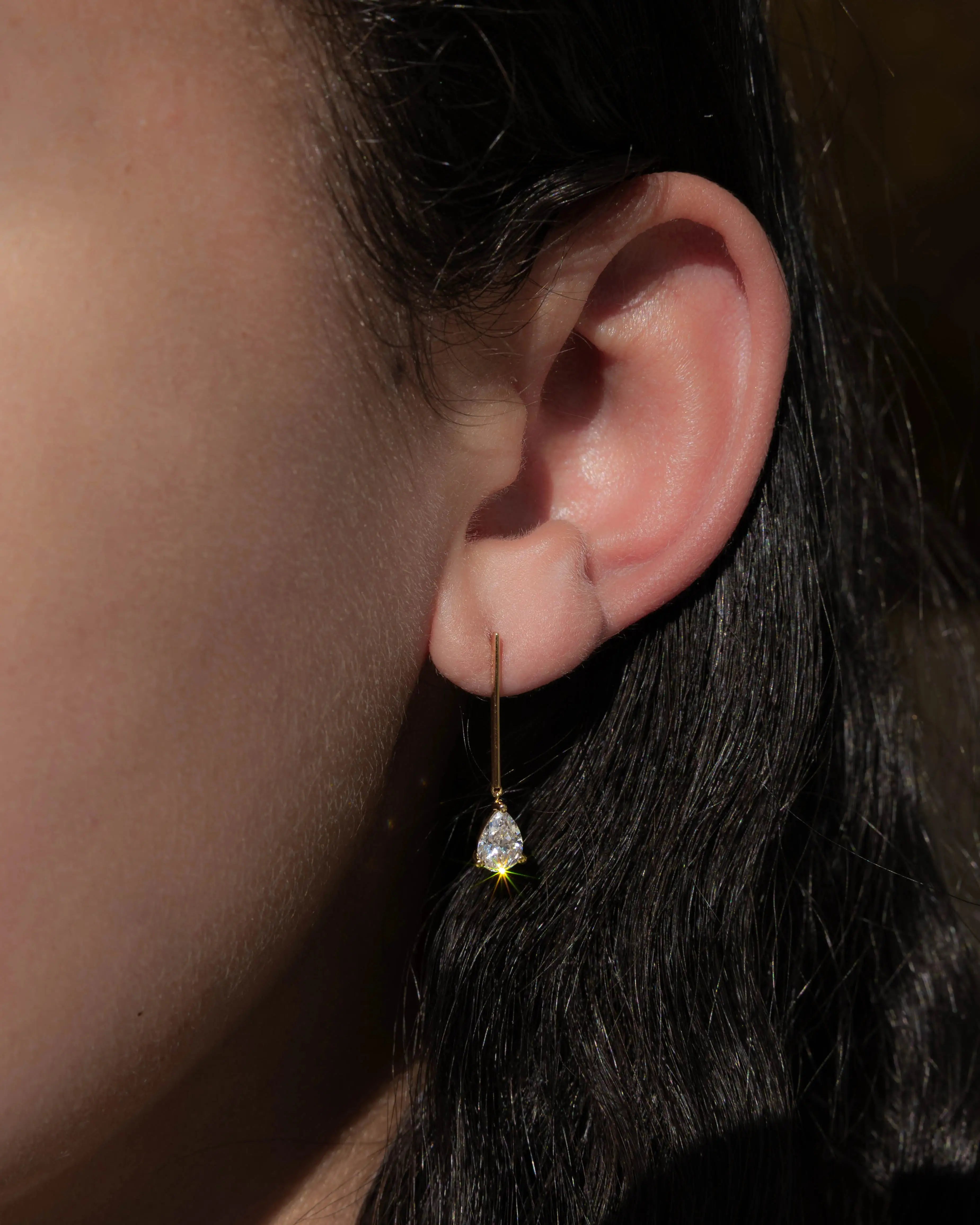 Boucles d'oreilles Poire en Or Jaune