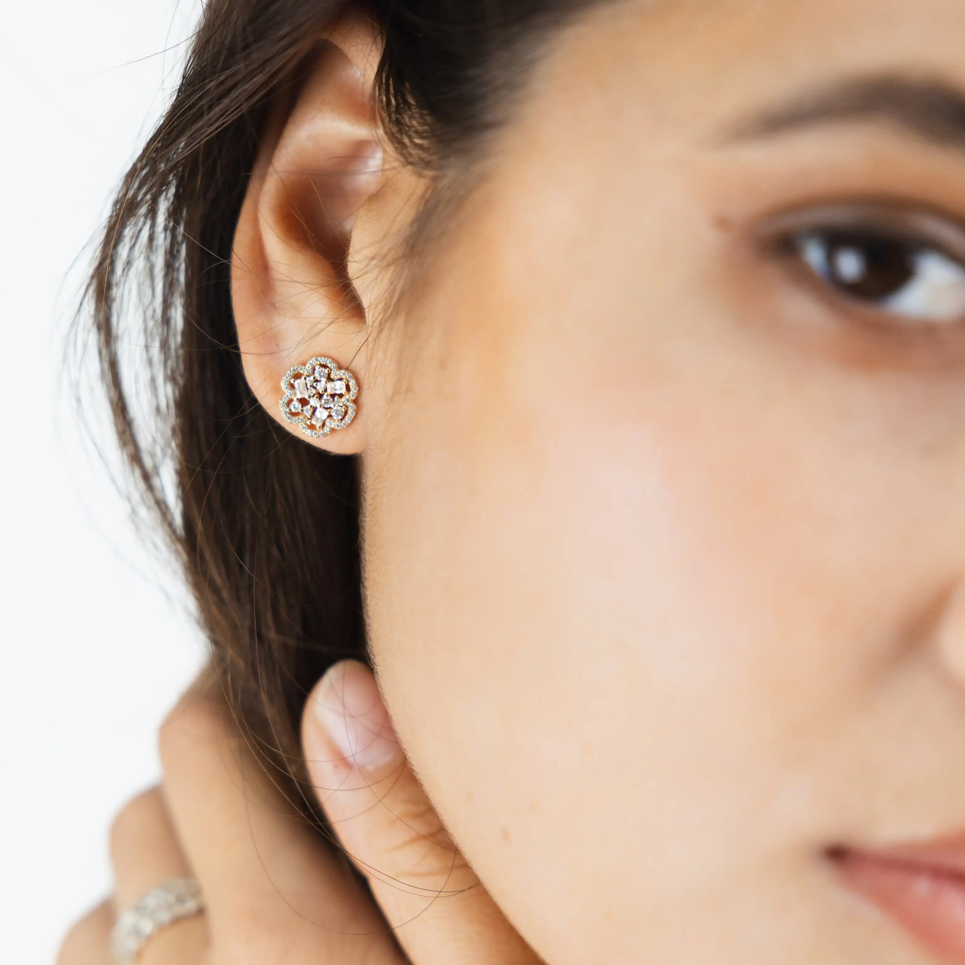 Boucles d'oreilles Flora en or jaune 