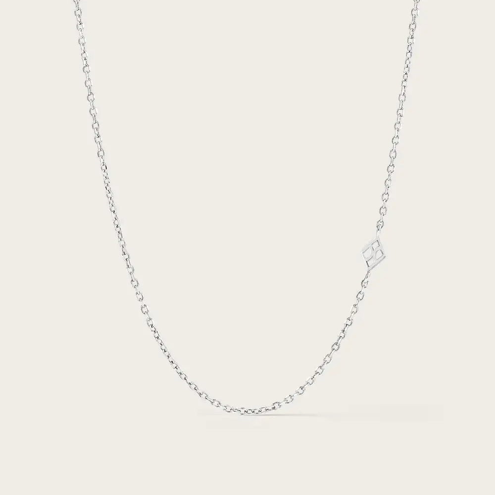 Chaine fine en Or Blanc 