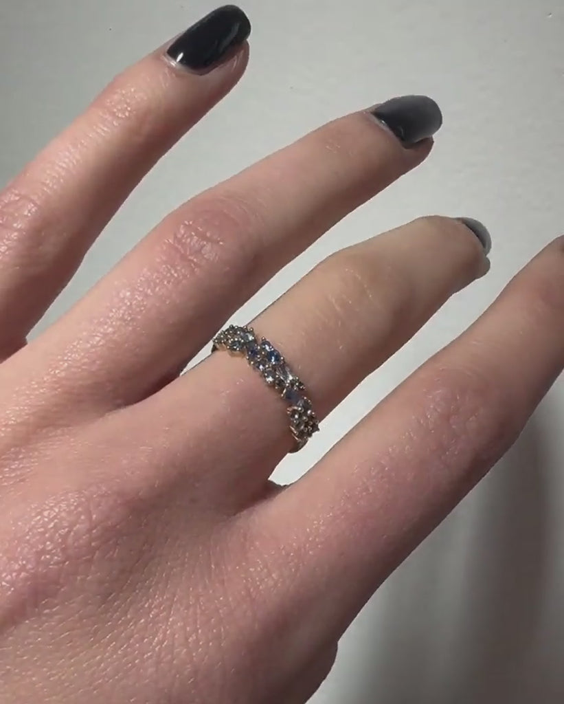 Bague Ophélie Bleue en or jaune 